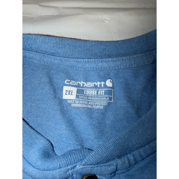 Carhartt Button At The Neck Tee XXL Nice Shirt - Picture 2 of 16